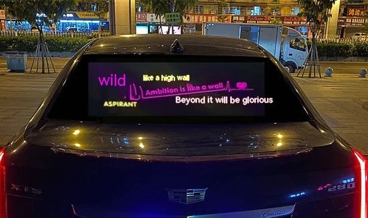Car voice control rhythm lamp with electroluminescent panel showing multiple light pattern options
