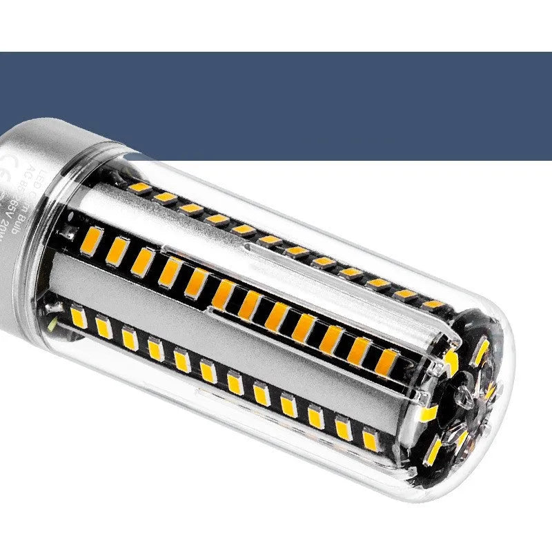 LED corn lamp 25W E27/E26 base 2080lm 360-degree beam, 45mm x 160mm, aluminium heat dissipation
