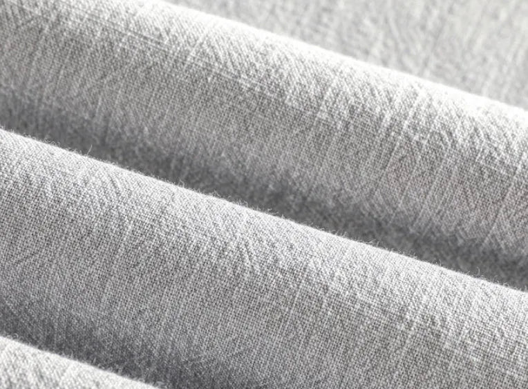 Men's loose fit linen casual shirt in solid colours: milky white, navy blue, light grey, sky blue.