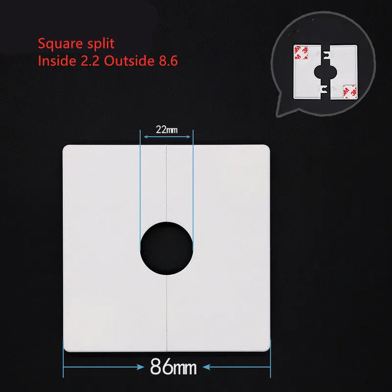 ABS decorative sticker covering ring for wall holes with 3M adhesive in multiple styles