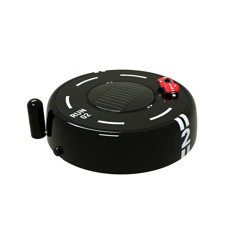 Round solar-powered car aromatherapy ornament in black, red or white colours