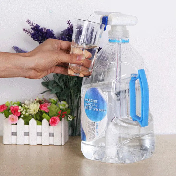 Manual beverage pumping device with pressure handle and PP silicone straw for milk and juice dispensing