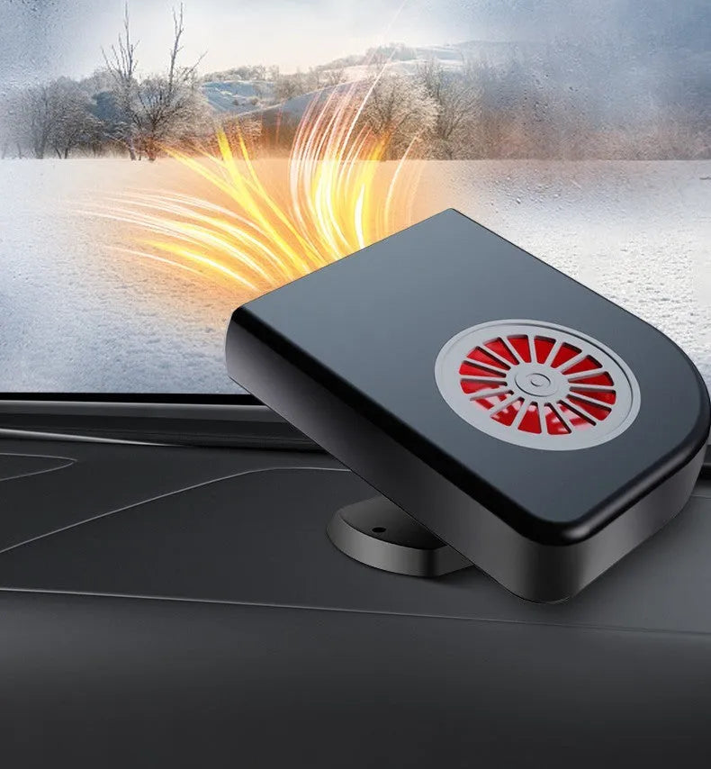 Black compact vehicle-mounted heater for car defrosting and defogging with adjustable bracket