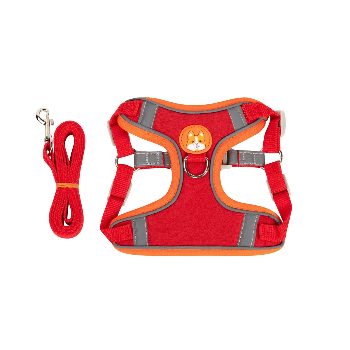 Adjustable dog harness with haulage rope attachment in multiple colours and sizes