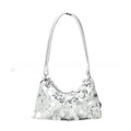 Women's polyester crossbody shoulder bag in black colour showing sandwich pocket construction
