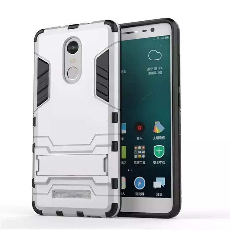 Iron Man armour anti-fall back cover for Xiaomi Redmi Note 3 in blue, TPU and PC case with two-in-one bracket