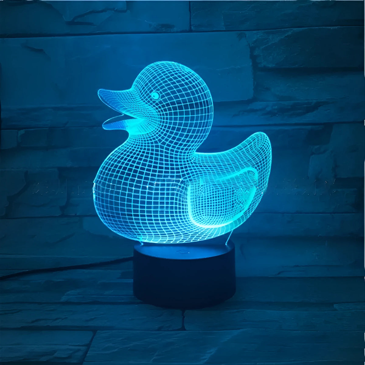 Little yellow duck 3D night light with seven colour options and remote control