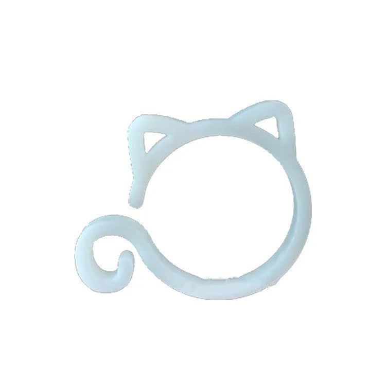 Cat-shaped plastic plant clip in red, yellow, green, or white colour for gardening use