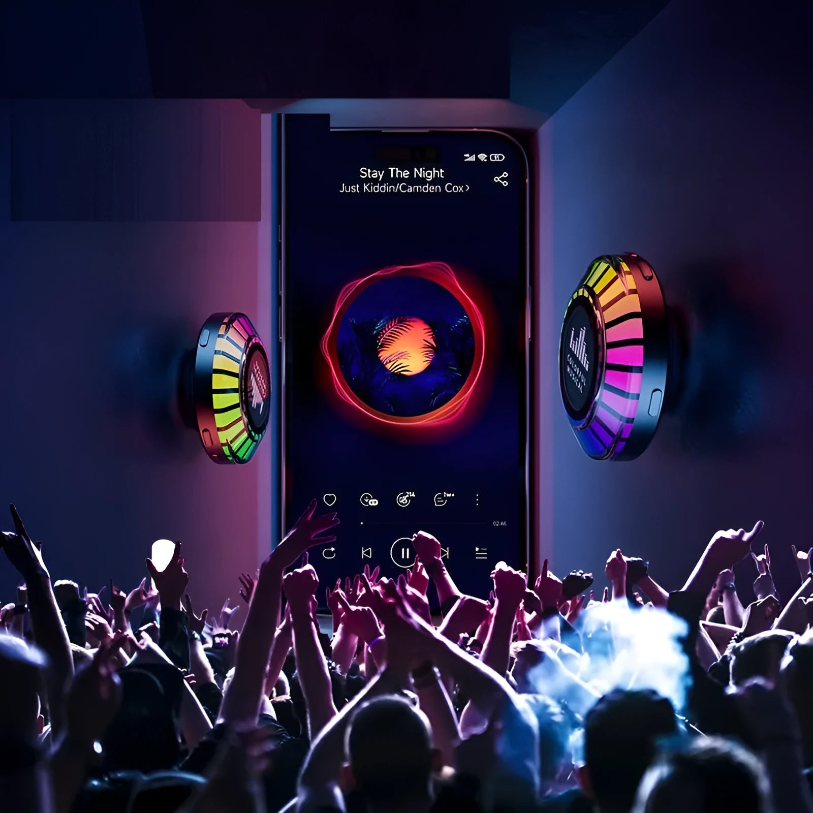 Voice control polar light Bluetooth atmosphere lamp with compact 3.1cm design and stereo sound