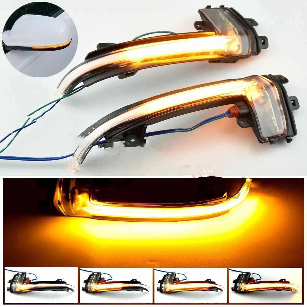 Dynamic LED mirror turn signal light for Audi B8 and B8.5 models in black or white finish.
