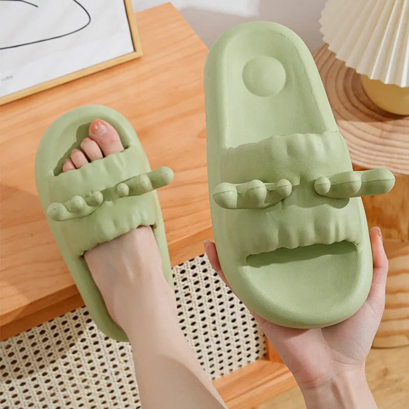 EVA summer slippers with hollow-out design and non-slip soles in four colour options