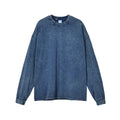 Men's vintage washed cotton long sleeve pullover in batik colour options