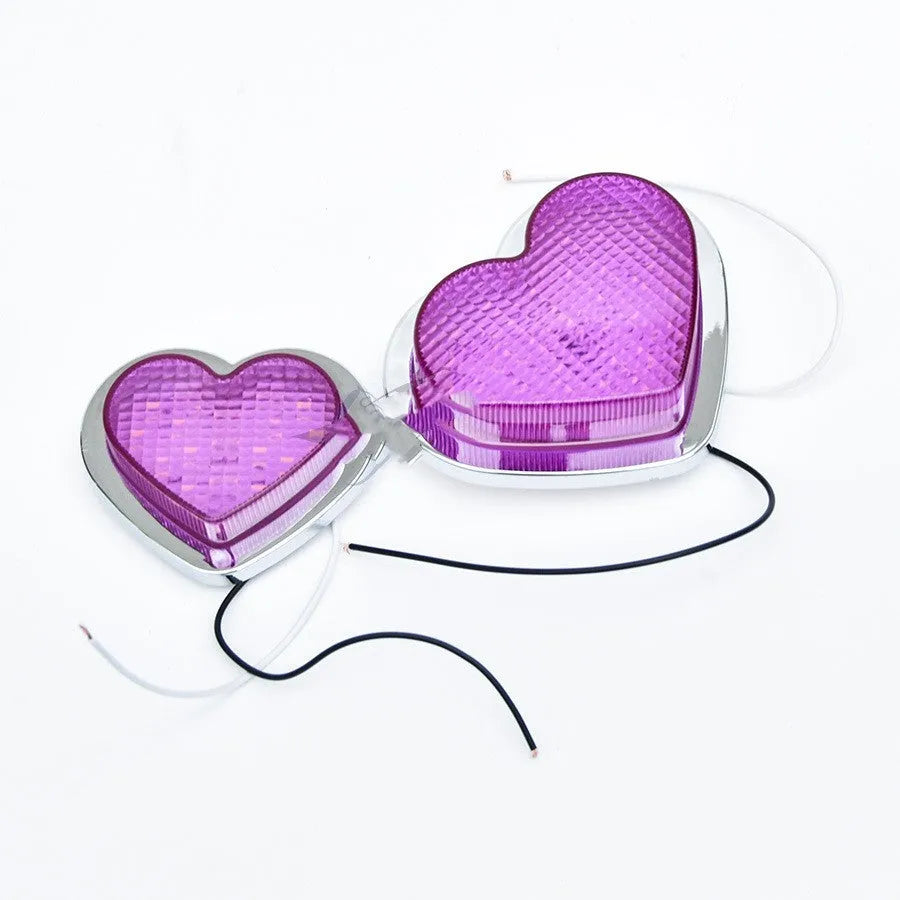 Japanese-style heart-shaped LED car fender sidelight in various colours