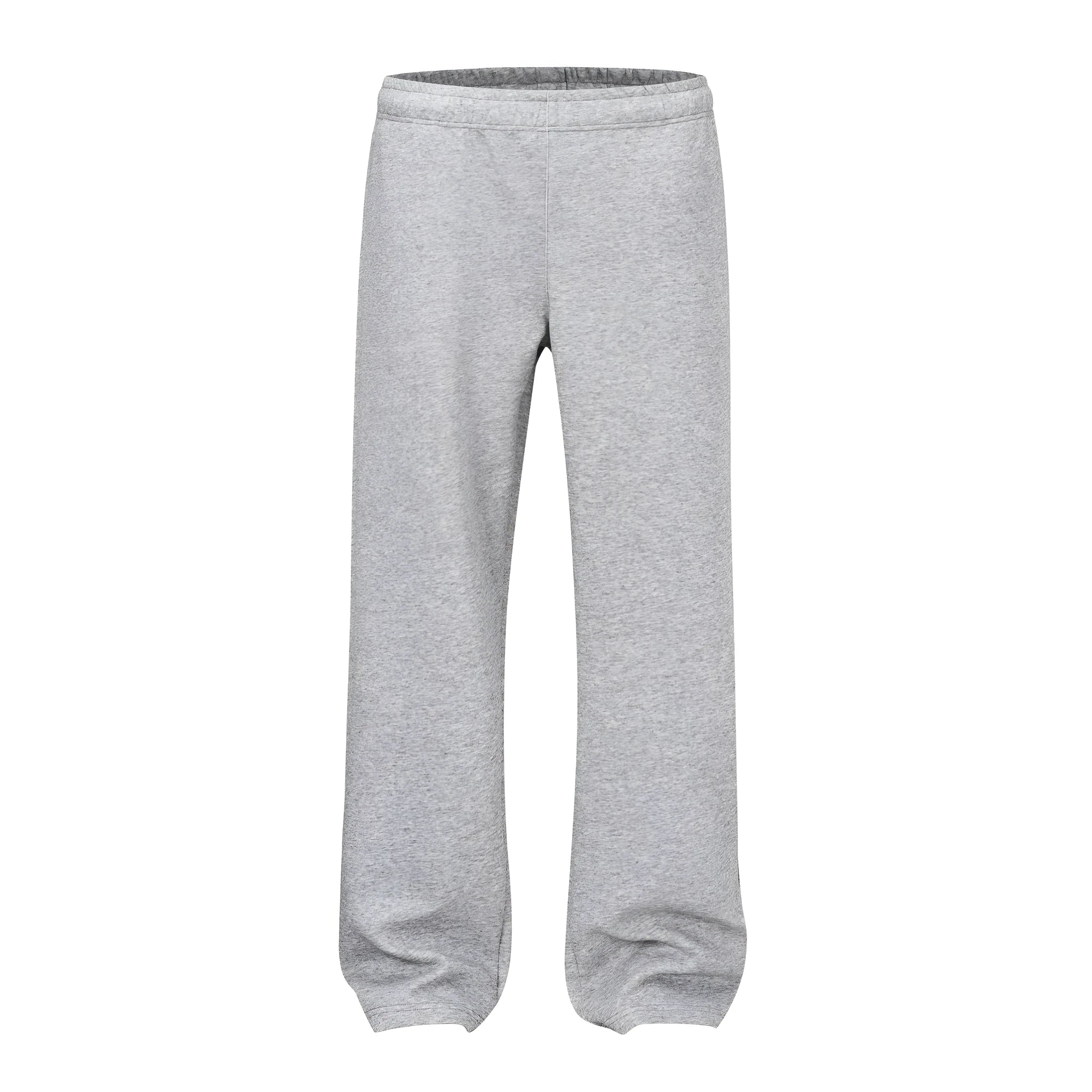 Men's straight-leg casual cotton trousers in solid black colour showing loose fit design