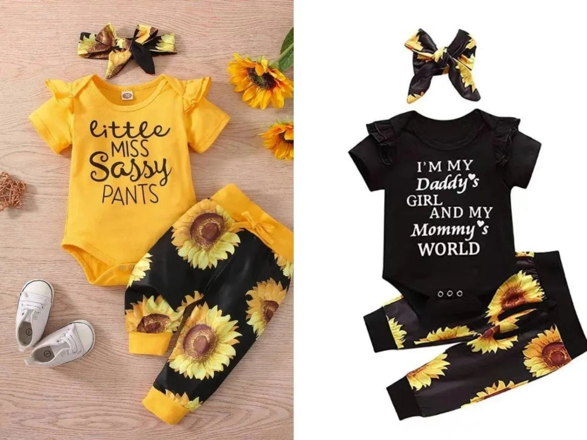 Baby jumpsuit set with headband, letter print top and pants, cotton, black ten D or M, 70-100cm