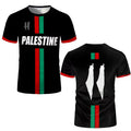 Black football t-shirt with 3D printed pattern design showing dimensional graphic elements on spandex fabric