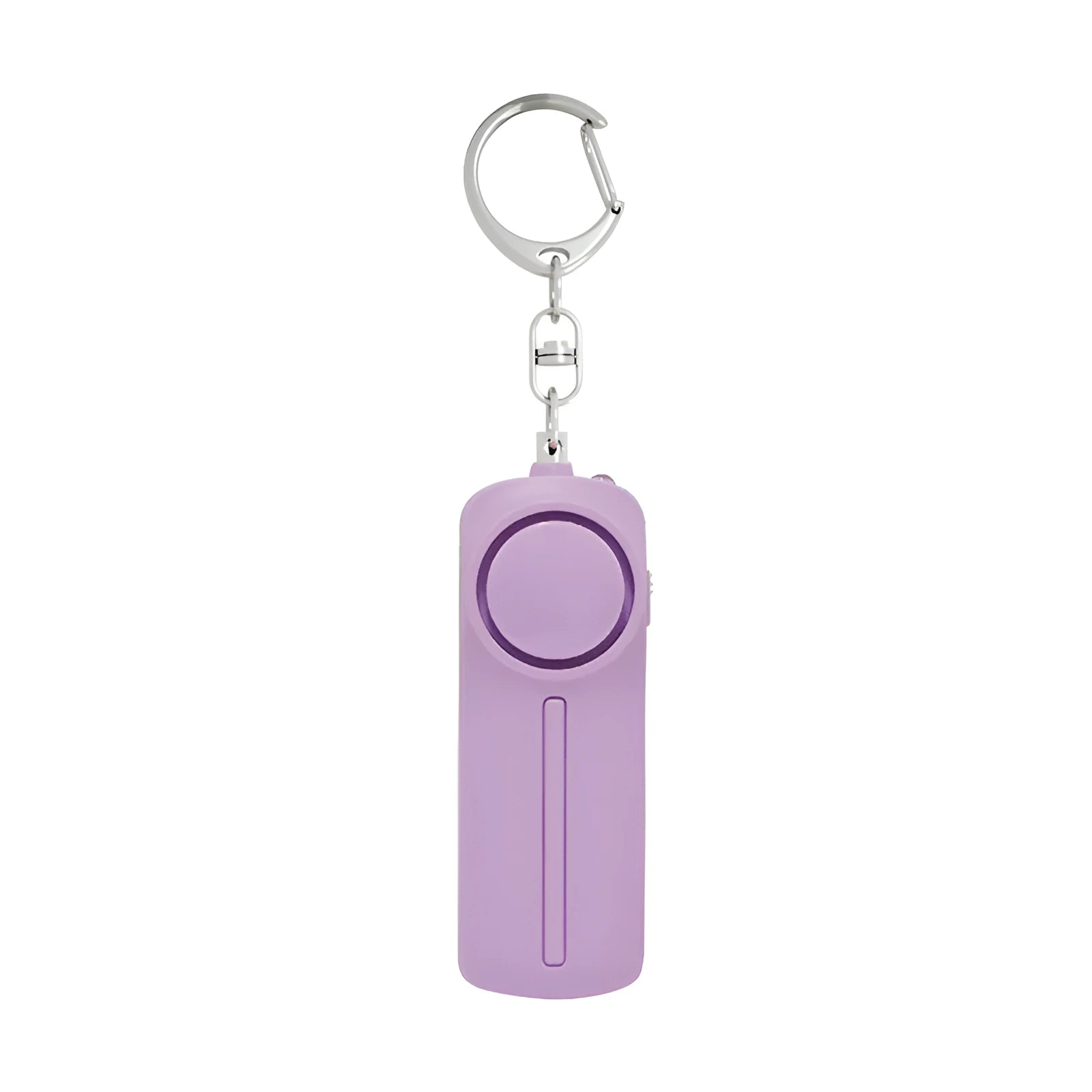 Compact pink personal safety alarm with keychain attachment showing dimensions 86x30x20mm
