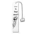 Stainless steel tassel style bookmark measuring 13 by 2.6 centimetres