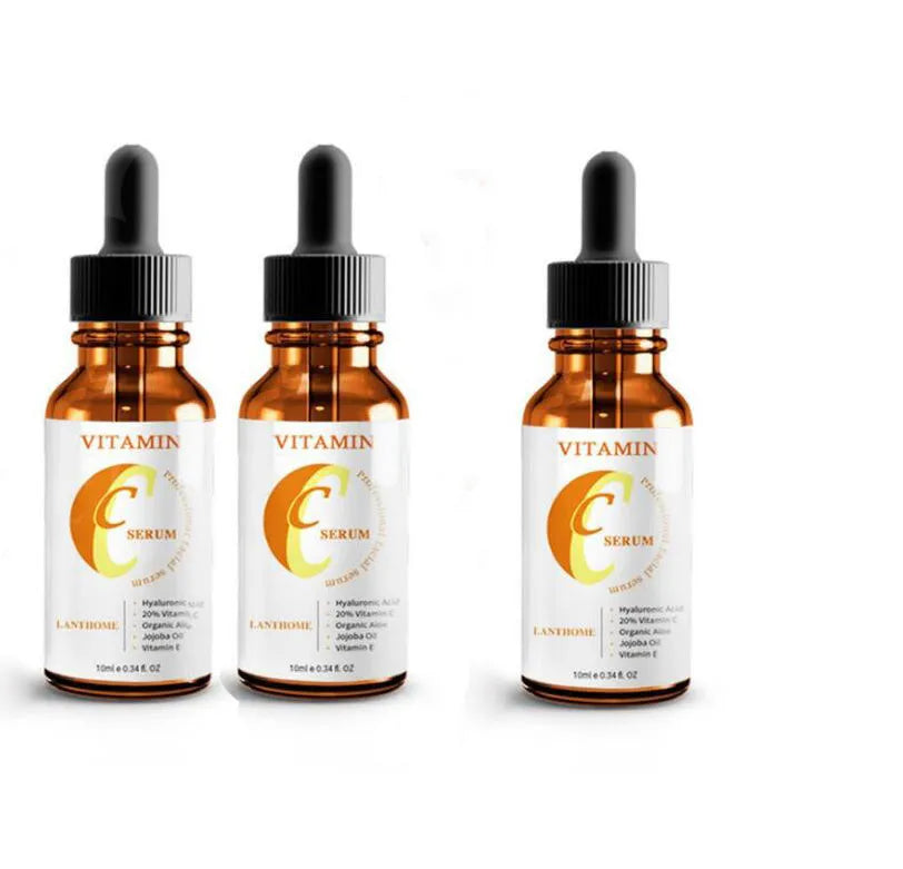 10ml bottle of vitamin C and hyaluronic acid facial serum for skin brightening