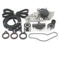 Metal belt and water pump assembly component for automotive engine cooling system