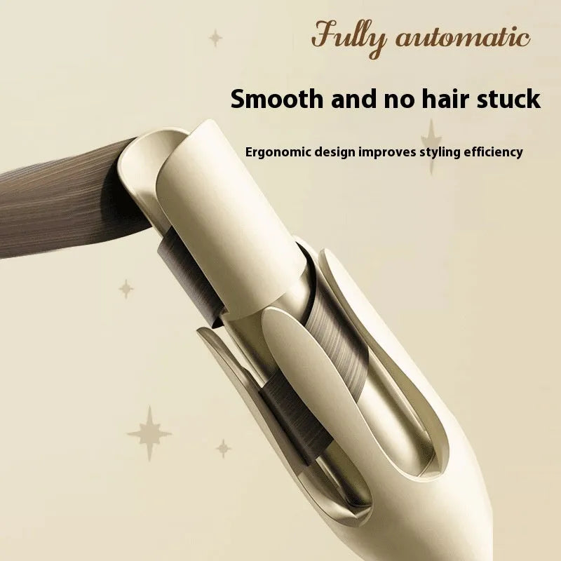 Automatic hair curler with 32mm barrel in white purple colour with wired power cord