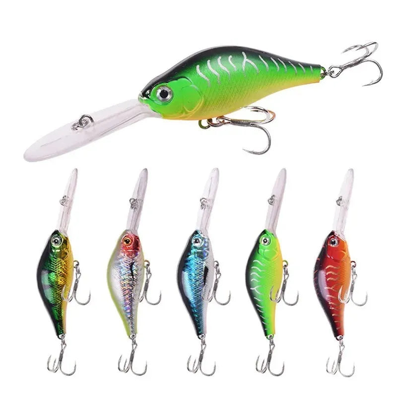 10.5cm Little Fat Man fishing lure with floating rock and long tongue board design in multiple colours