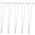 Ten white PP plastic car window flag pole holder clips for vehicle side window mounting