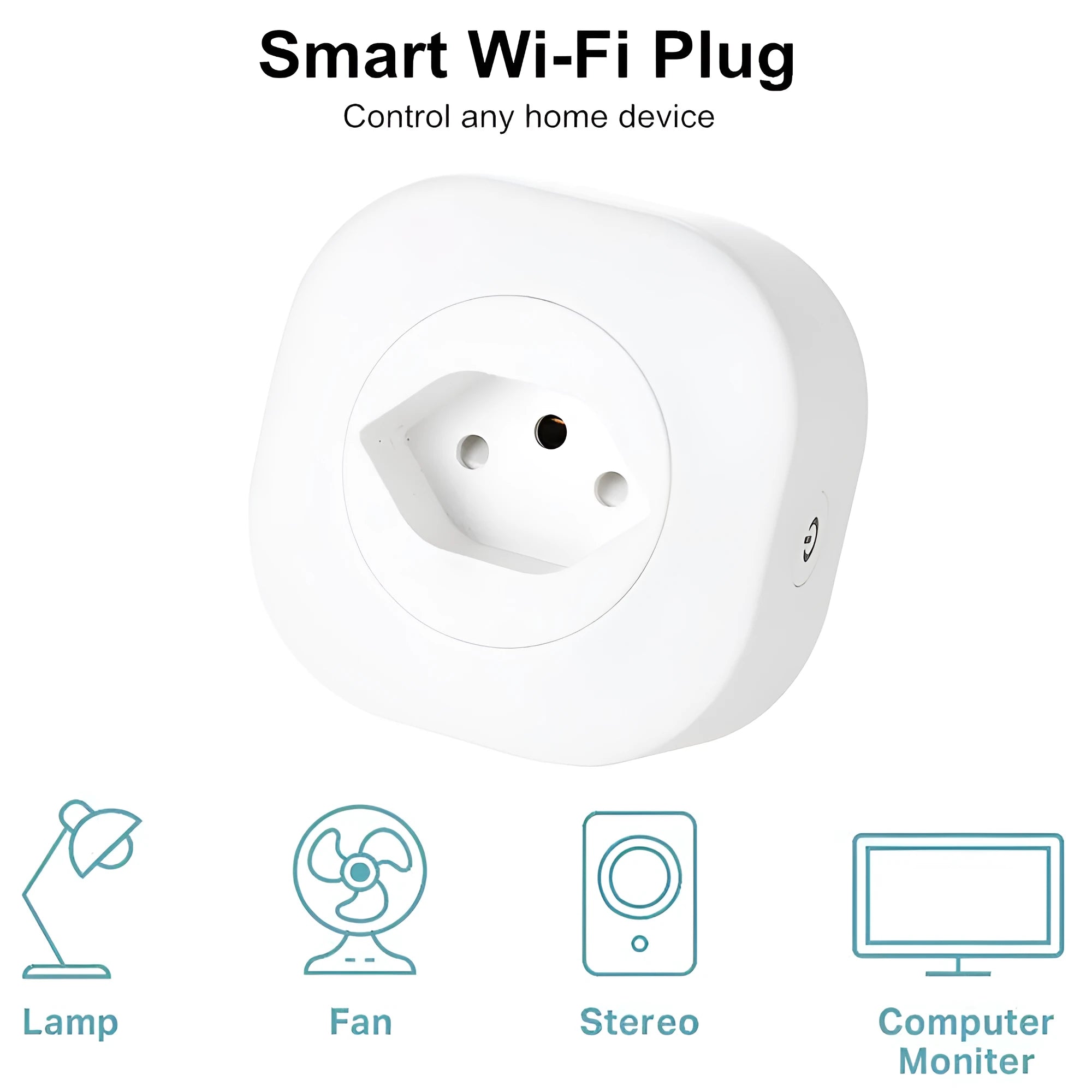 Smart Wi-Fi socket plug with international plug options and voice control functionality