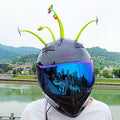 Yellow silicone sunflower helmet decoration with brown centre and suction cup mount