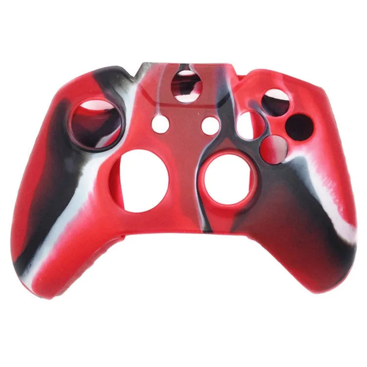 Xbox One gamepad with soft transparent silicone protective case showing colour options