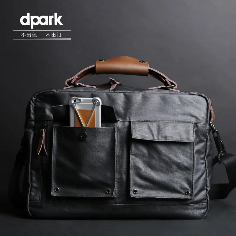 Dpark single shoulder slung laptop bag for 14/15 inch business laptops in Black, Brown, Khaki colours