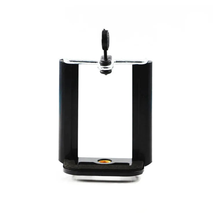 Black plastic U clip mobile phone bracket for mounting smartphones on camera tripods