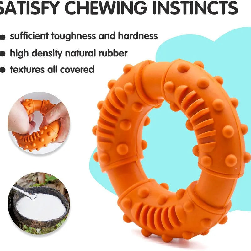 Lightweight hollow dog fetching stick toy in blue, orange, and red colours