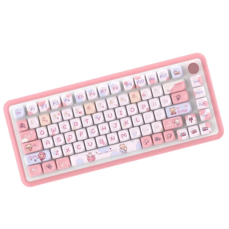 Sweet Cotton Candy colour mechanical keyboard keycap set showing 112 or 120 key options