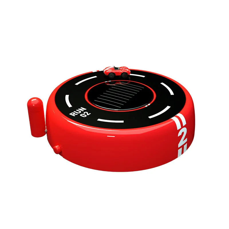 Round solar-powered car aromatherapy ornament in black, red or white colours