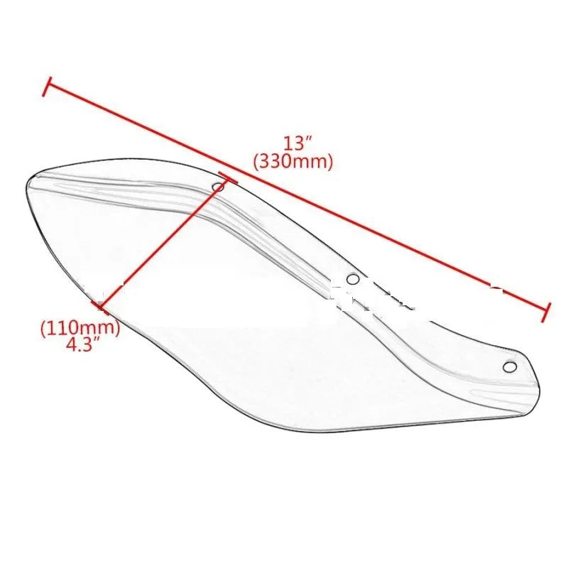 Harley-Davidson Touring motorcycle side wing windshield covers in black and transparent ABS plastic