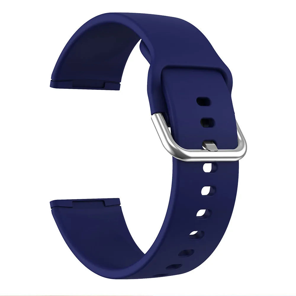 Fitbit Versa 3 and Sense 2 silicone replacement strap in multiple colours with silver buckle