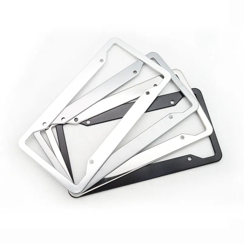 Aluminium alloy stainless steel licence plate frame in four colour finishes