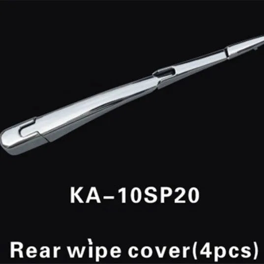 Four silvery ABS plastic rear window wiper trim caps for 2010 Hyundai vehicles