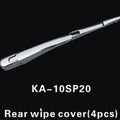 Four silvery ABS plastic rear window wiper trim caps for 2010 Hyundai vehicles