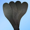 Black 3K carbon fiber running insoles showing full palm design and thickness options