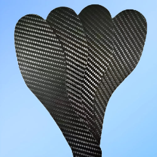 Black 3K carbon fiber running insoles showing full palm design and thickness options