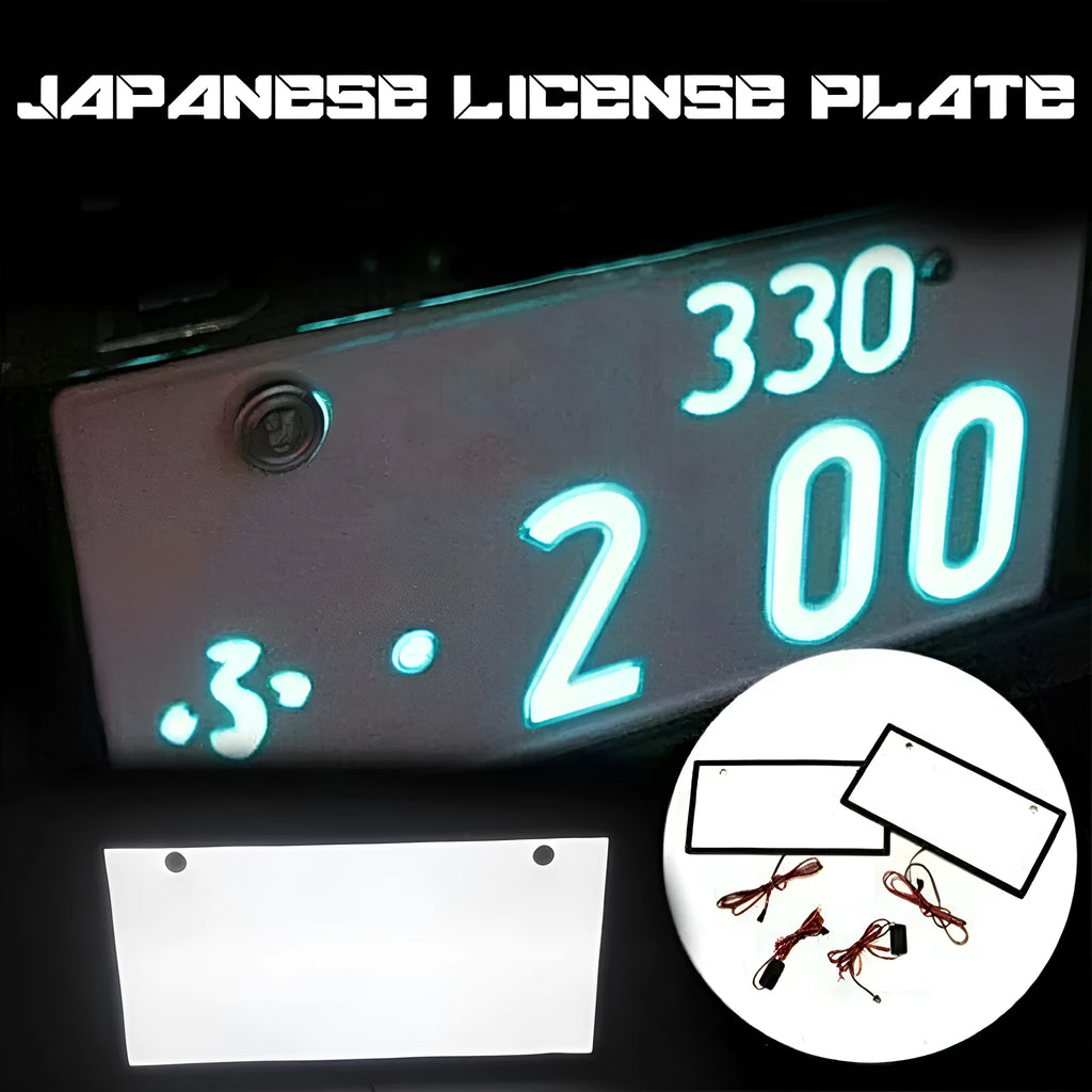 Two white LED truck licence plate light units, showing flat thin design with multiple LED beads.