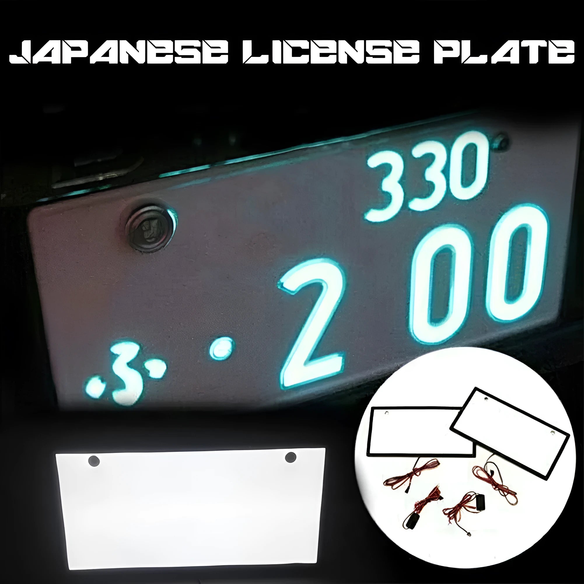 Two white LED truck licence plate light units, showing flat thin design with multiple LED beads.
