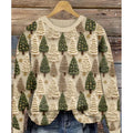 Digital printed little flower pattern round neck sweater in polyester fabric
