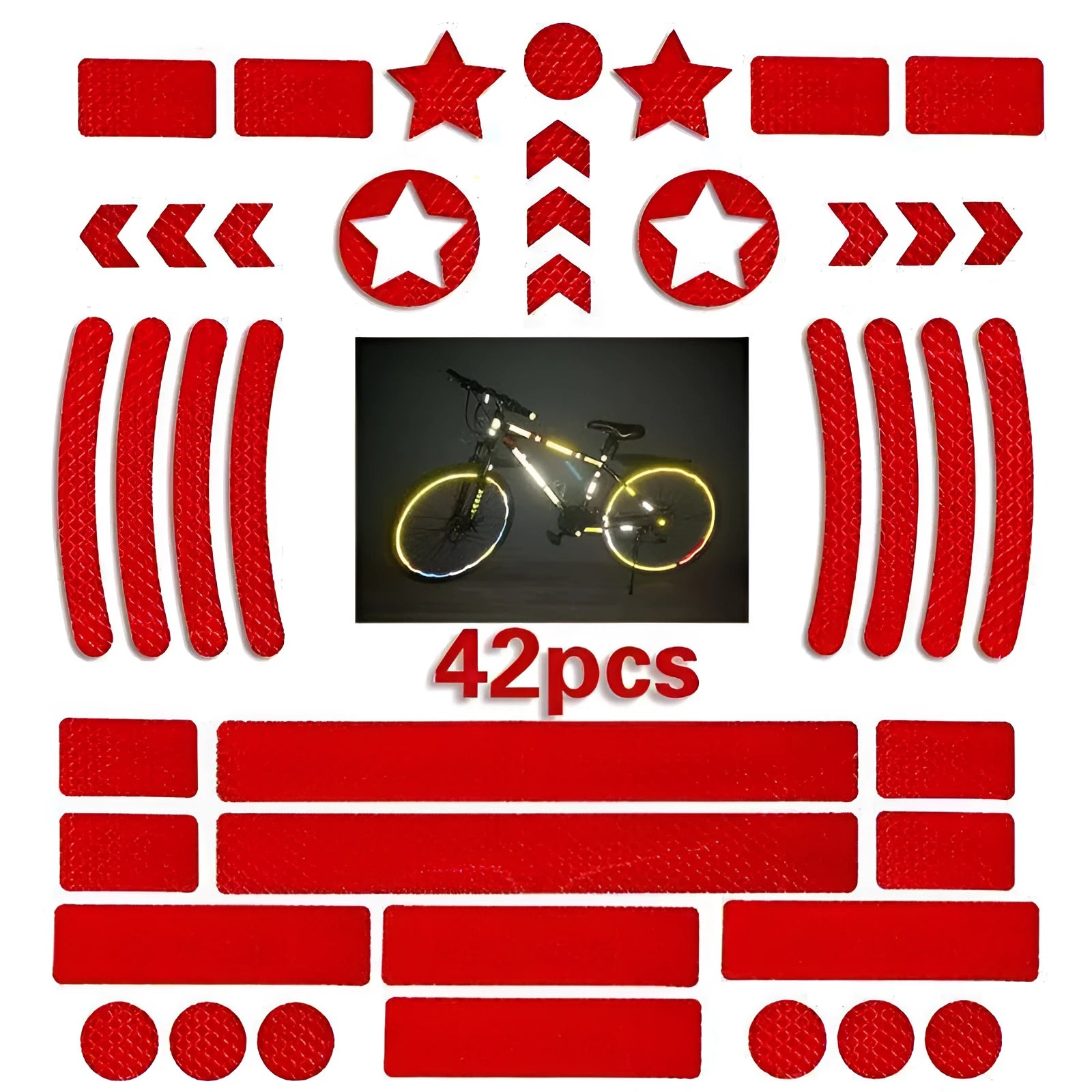Bicycle reflective safety tape with geometric grid pattern in four colour options