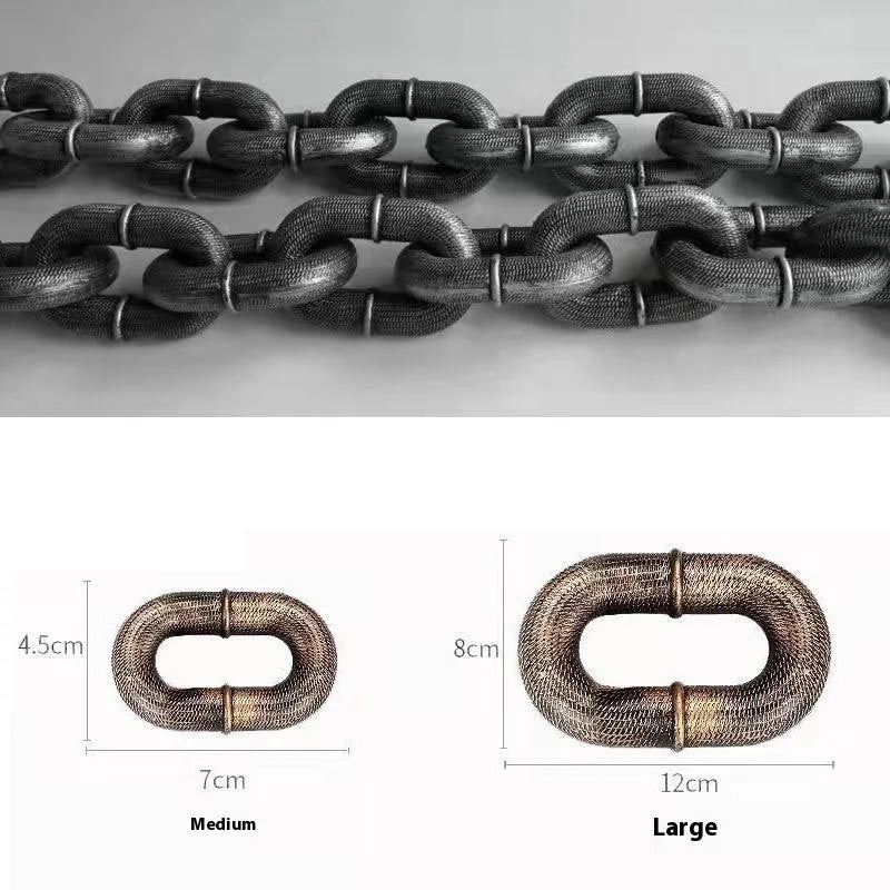 Metallic dog leash prop in bronze antique silver black colours with length options for video production