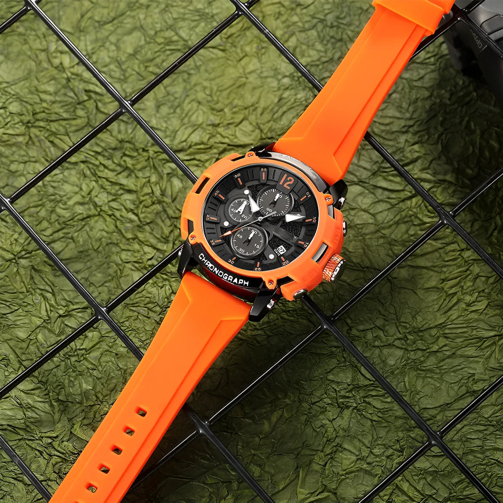 Men's multi-function luminous waterproof calendar watch with 51mm case in five colour options