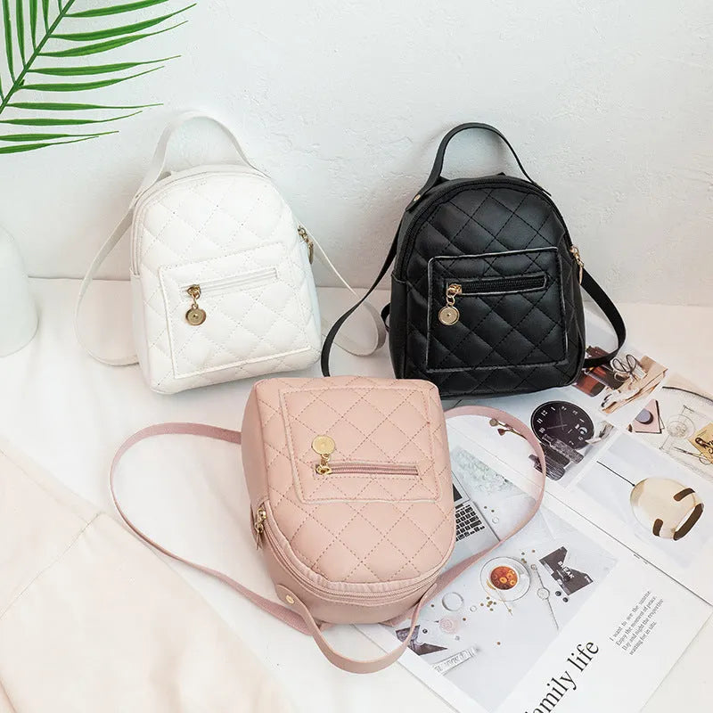 Girls' embroidered hard shell backpack in Korean style with square shape and sandwich pocket