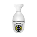 Wireless WiFi bulb security camera with plastic and metal construction measuring 5x12cm